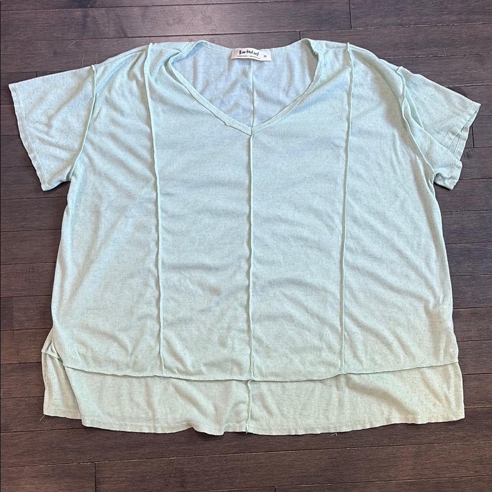 Three Bird Nest Mint Ribbed Oversized Bohemian Top Women’s XL